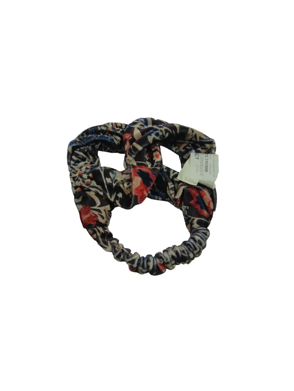 Lot of 2 Lucky Brand Top Knot Elastic Headband Floral / black
